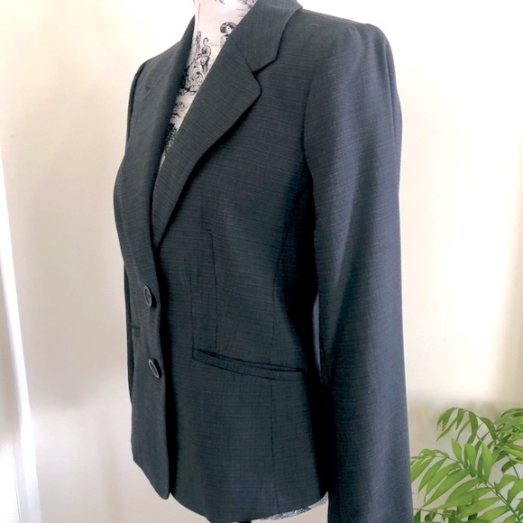 VINTAGE | VERONIKA MAINE Charcoal Check Tailored Blazer Business Casual Size 10 - Picture 4 of 16
